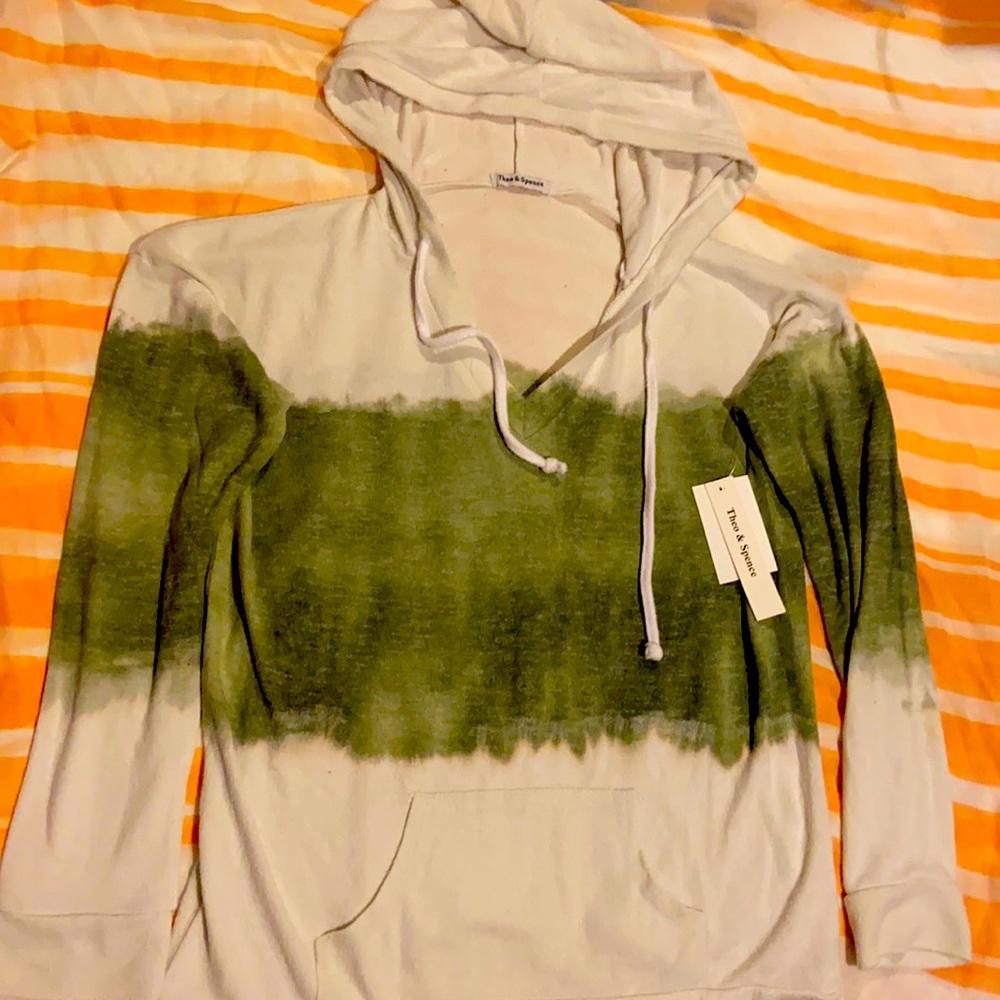 Theo & Spence Forest Drip Tie Dye Hooded Shirt